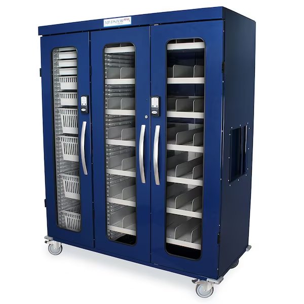 Triple Column Mobile Medical Storage Cabinet w/ keypad E-lock, Medical Storage Cabinets, Mfr#: MSPM83-L0GEK